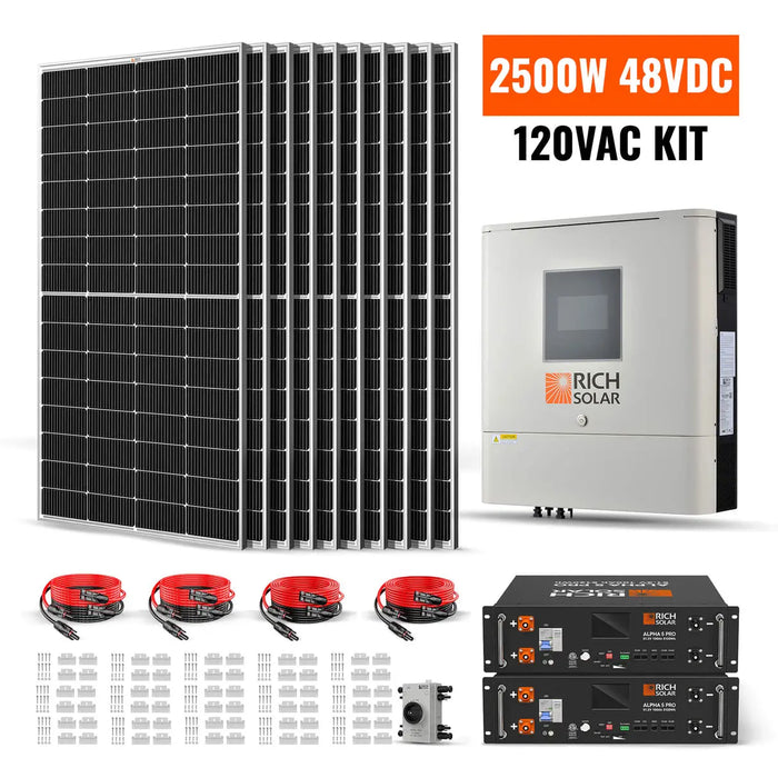 Rich Solar 2500W 48VDC-120VAC Solar Kit Rich Solar