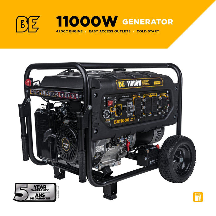 BE Power Equipment 11,000 Watt Generator Electric Start Portable Generator BE Power Equipment