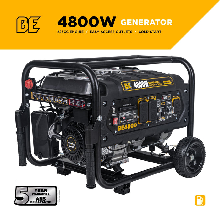 BE Power Equipment 4,800 Watt Portable Generator BE Power Equipment