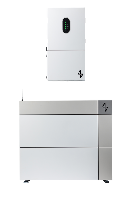 MeterHome hybrid solar battery and inverter energy storage on a white background www.mygeneratrplus.com