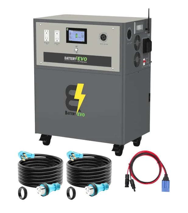 Battery EVO WALRUS G4 Complete Solar Kits + Choose Your Custom Package Battery EVO on white background.