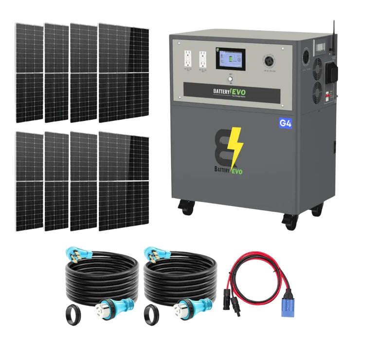 Battery EVO WALRUS G4 Complete Solar Kits + Choose Your Custom Package Battery EVO on white background.