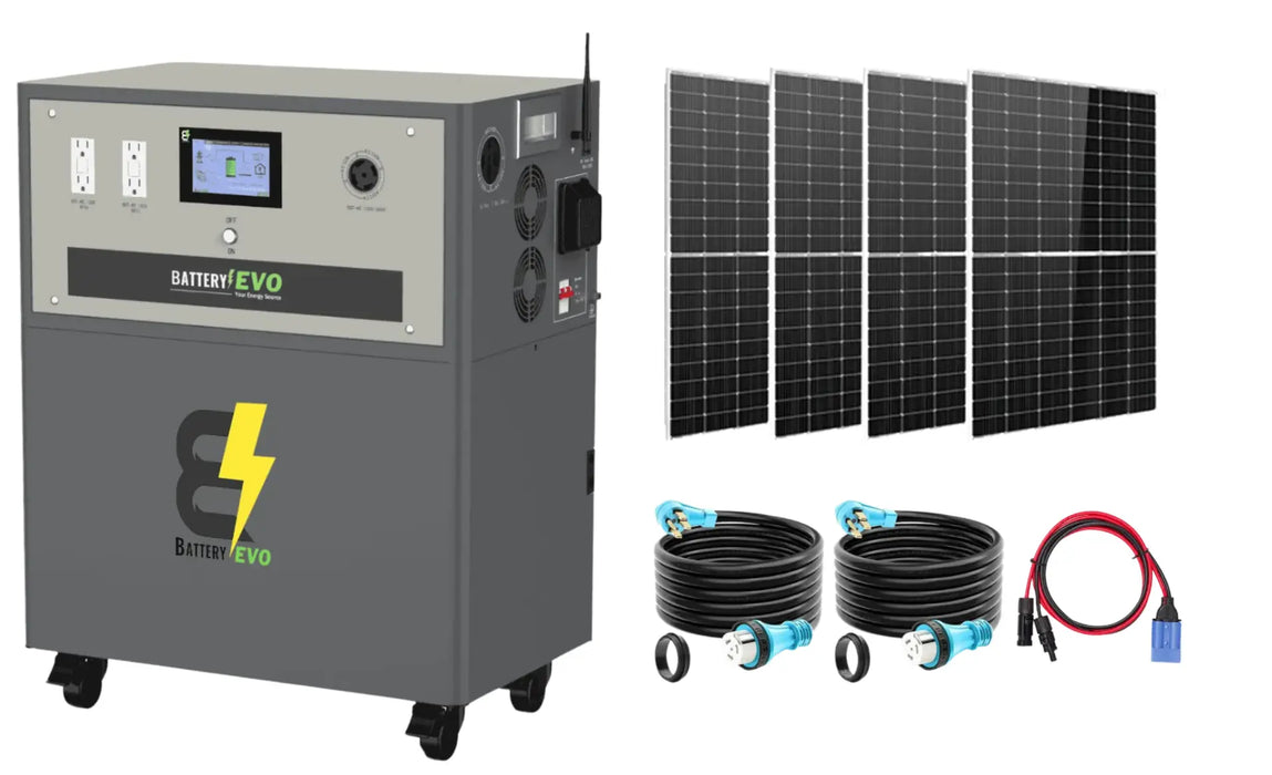 Battery EVO WALRUS G4 Complete Solar Kits + Choose Your Custom Package Battery EVO on white background.