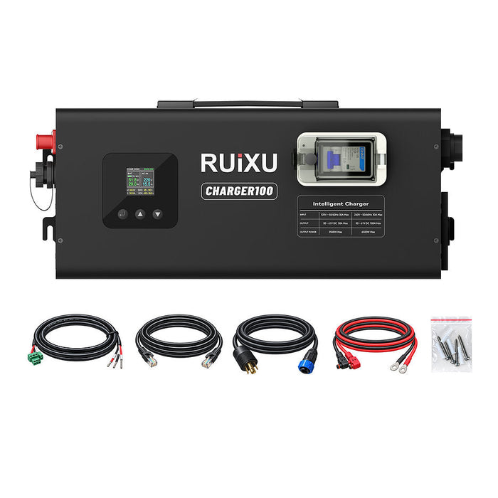 RUiXU CHARGER100 48V 100A Intelligent Lithium Battery Charger: Upgrade Your Solar Power System with Flexible, High-Power Battery Charging