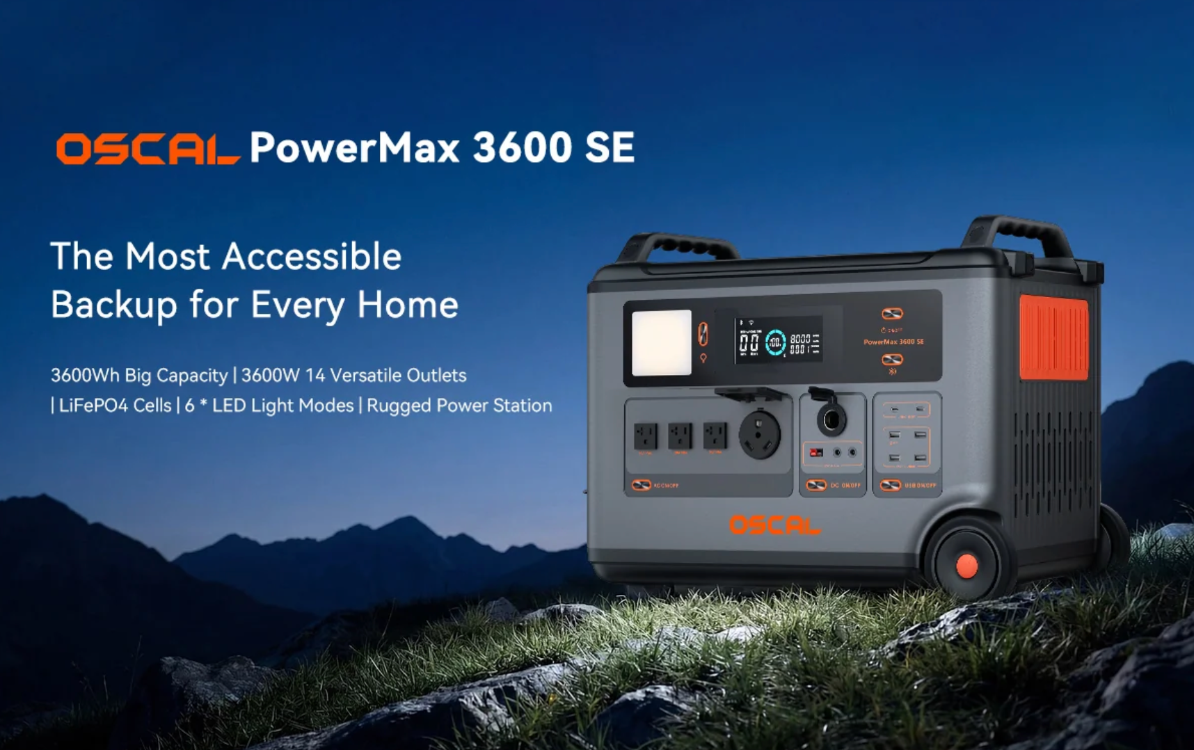 OSCAL PowerMax3600SE Portable Power Station: A Practical Backup Power Solution for Home, RV, Camping, and Off-Grid Living www.mygeneratorplus.com