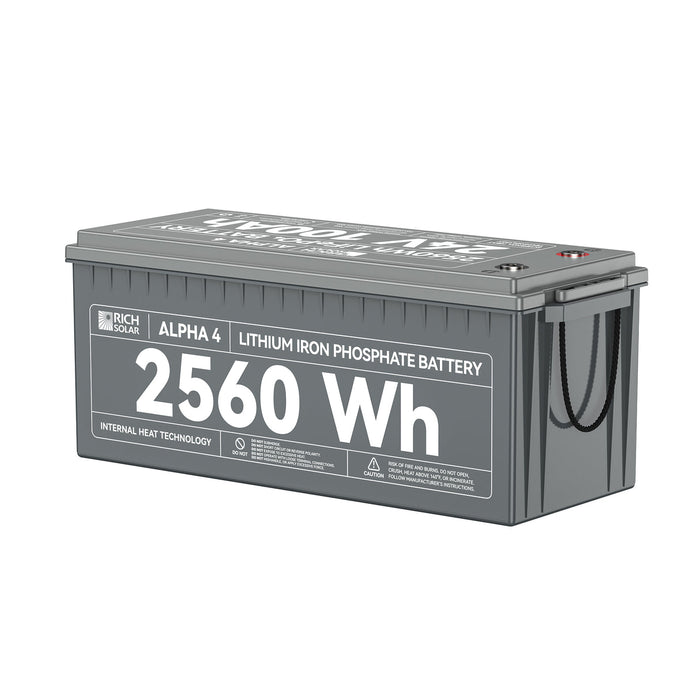 Rich Solar ALPHA 4 | 24V 100Ah LiFePO4 Lithium Iron Phosphate Battery w/ Internal Heat Technology and Bluetooth