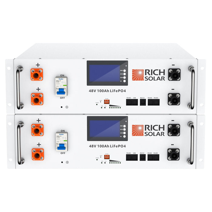 Rich Solar ALPHA 5 | 48V 100Ah LiFePO4 Lithium Server Rack Battery | 5kWh Energy + Choose Your Custom Package