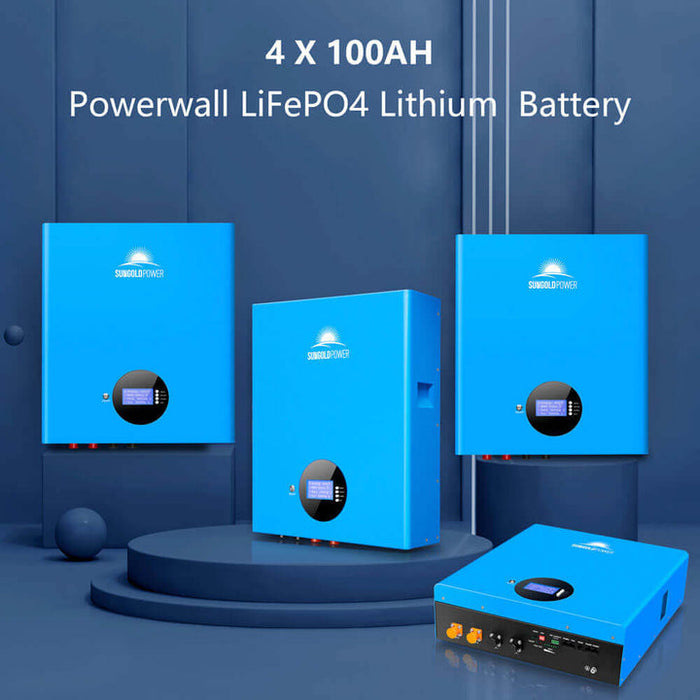 Sungold Power OFF-GRID Solar Kits 10000w 48VDC 120VAC/240V 20.48KWH Powerwall Lithium Battery 12 X 415w Solar Panels SGM-10M2T