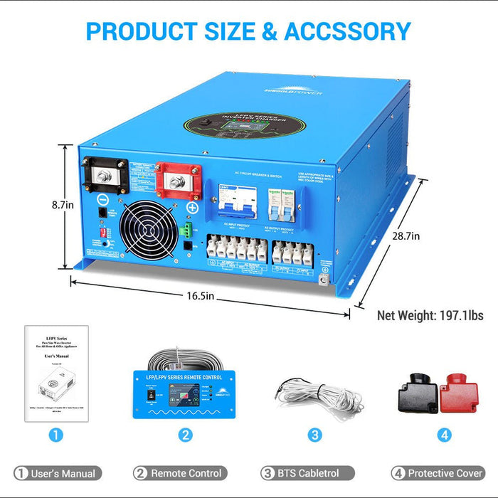 Sungold Power 12kw, 15kw, 18kw 48v Split Phase Inverter AC Input 240V AC Output 120V/240V Solar Inverter