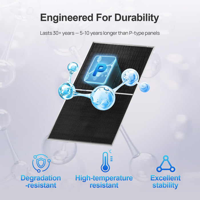 ECO-WORTHY 195W N-Type 18BB Bifacial Solar Panel