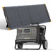 PECRON F3000LFP Portable Solar Generator – 3600W | 3072Wh digital display and multiple outlets LiFePO4 battery and solar panels on a white background www.mygeneratorplus.com