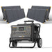 PECRON F3000LFP Portable Solar Generator – 3600W | 3072Wh digital display and multiple outlets LiFePO4 battery and solar panels on a white background www.mygeneratorplus.com
