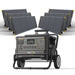 PECRON F3000LFP Portable Solar Generator – 3600W | 3072Wh digital display and multiple outlets LiFePO4 battery and solar panels on a white background www.mygeneratorplus.com