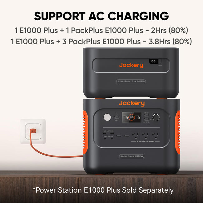 Jackery E1000Plus + 1000Plus Battery Pack Solar Generator