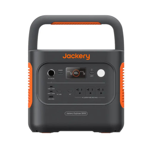 Jackery Explorer 2000v2 + 1 xSolarSaga 200W Solar Panel Solar Generator on white background www.mygeneratorplus.com