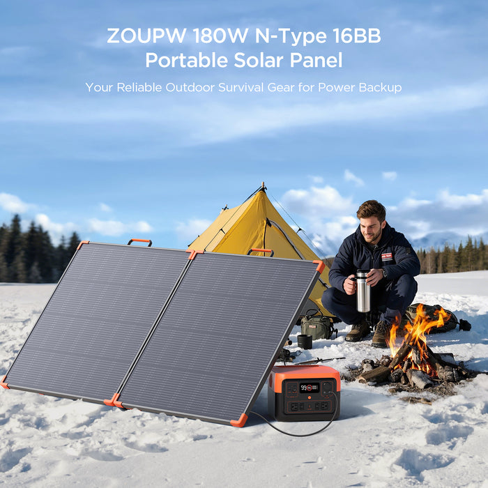 ZOUPW 180 Watt N-Type 16BB Portable Solar Panel