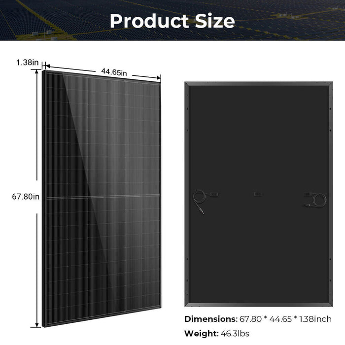 Sungold Power 440W Mono Black N-Type Solar Panel UL61730 CEC Listed + Choose Your Custom Package