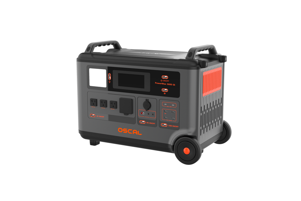 Oscal PowerMax3600SE | 3600W Portable Power Station with 3600Wh Battery Capacity and 2400W Solar Input