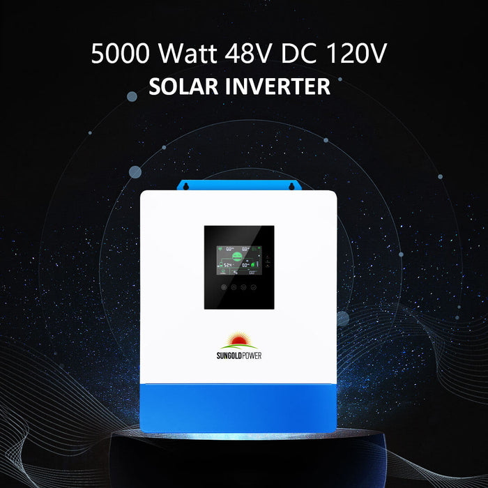 Sungold Power OFF-GRID Solar Kit 5000W 48V 120V Output 10.24KWH Lithium Battery 2700w Solar Panel SGK-5PRO