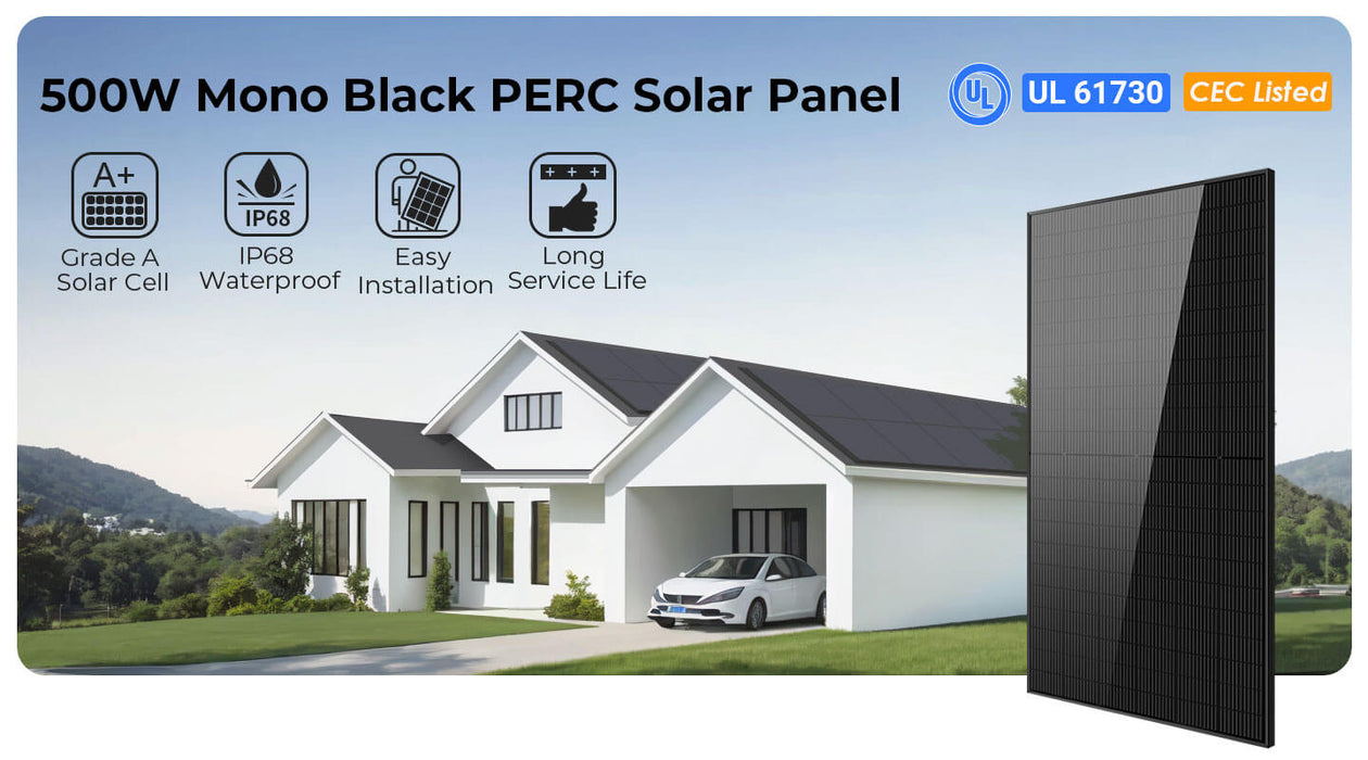 Sungold Power 500W Mono Black PERC Solar Panel + Choose Your Custom Package