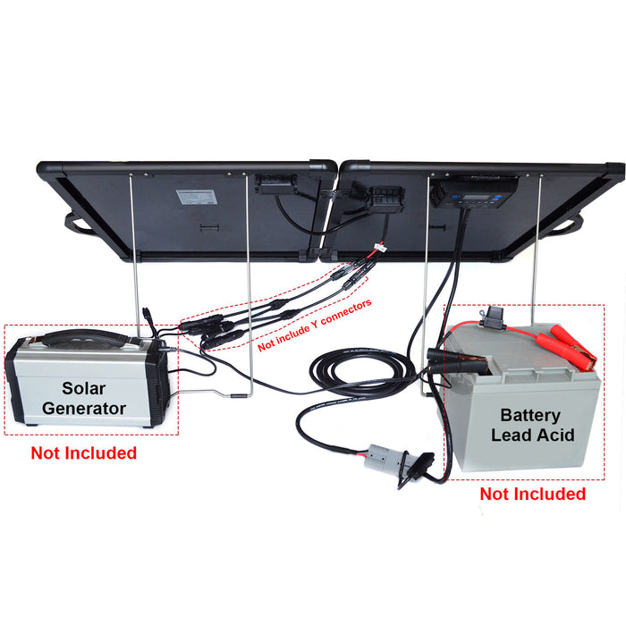ACOPOWER Plk 120W Lightweight Briefcase with 20A Charge Controller Portable Solar Panel Kit