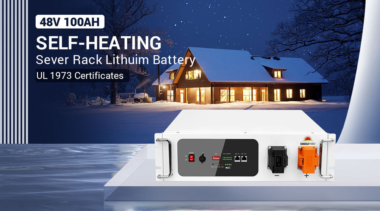 Sungold Power 48V 100AH Lithium Battery Self-Heating UL 1973 Server Rack Battery