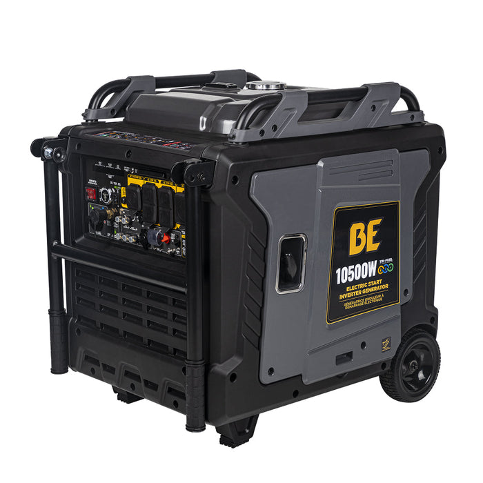 BE Power Equipment 10,500 Watt 458CC Tri-Fuel Digital Inverter Generator - BE10500IT Portable Generator