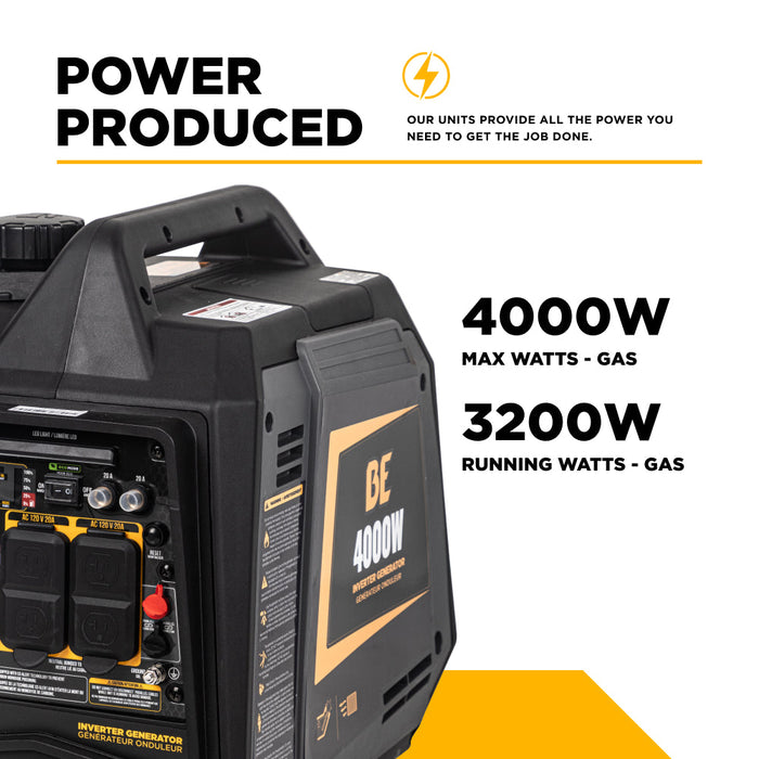 BE Power Equipment 4,000 Watt 145CC Digital Inverter Generator - BE4000I Portable Generator