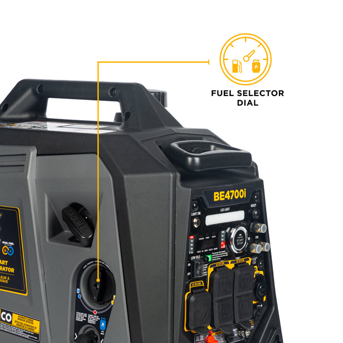 BE Power Equipment 4,700 Watt 160CC Dual-Fuel Digital Inverter Generator - BE4700ID Portable Generator