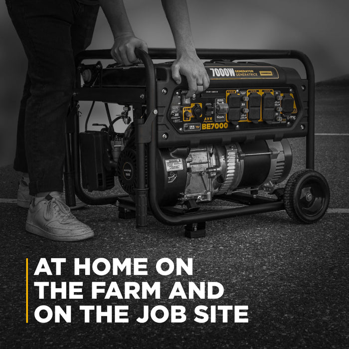 BE Power Equipment 7,000 Watt Generator - BE7000 Portable Generator