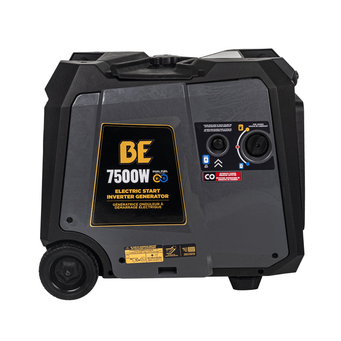 BE Power Equipment 7,500 Watt 312CC Dual-Fuel Digital Inverter Generator - BE7500ID Portable Generator