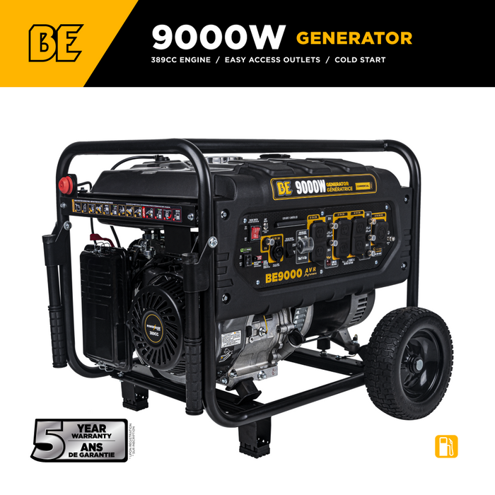 BE Power Equipment 9,000 Watt 389CC Generator - BE9000 Portable Generator