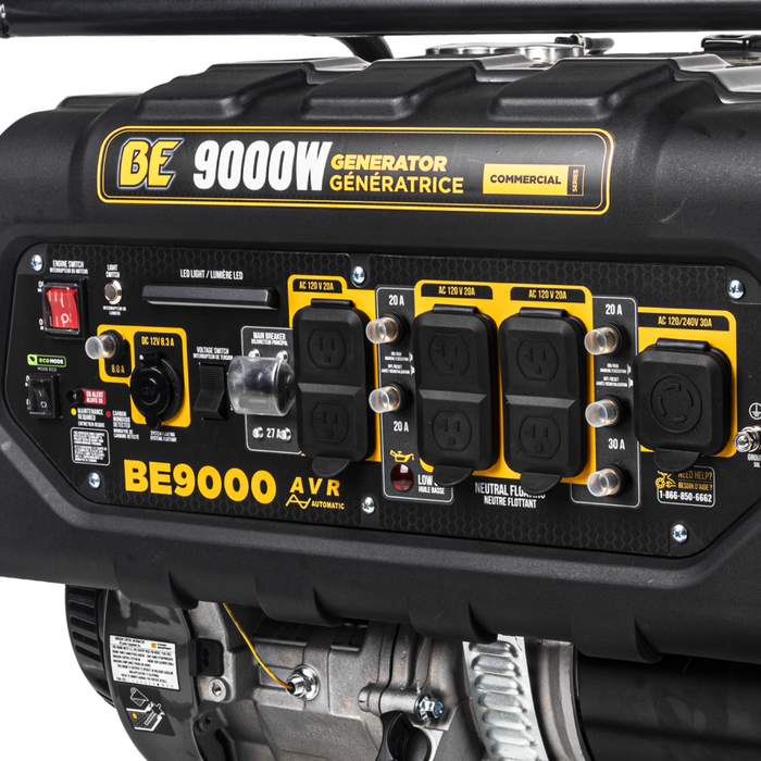 BE Power Equipment 9,000 Watt 389CC Generator - BE9000 Portable Generator