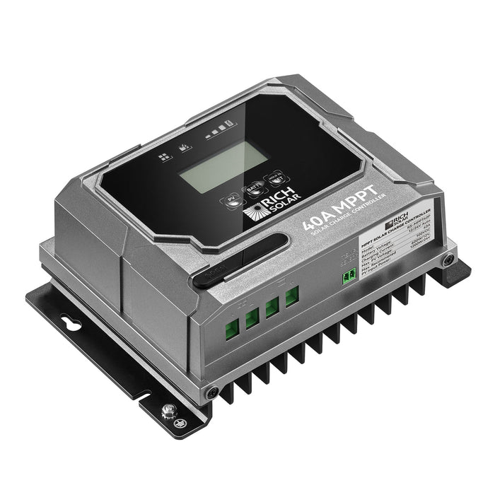 BRAVO 40 | 40 Amp MPPT Solar Charge Controller | Premium 40A 12V/24V MPPT Solar Controller for RVs, Trailers, Campers, Vans, Boats, Off-Grid | Awarded #1 Solar Controller 2025 on a white background www.mygeneratorplus.com