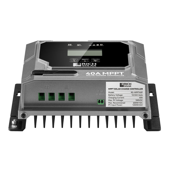 BRAVO 40 | 40 Amp MPPT Solar Charge Controller | Premium 40A 12V/24V MPPT Solar Controller for RVs, Trailers, Campers, Vans, Boats, Off-Grid | Awarded #1 Solar Controller 2025 on a white background www.mygeneratorplus.com