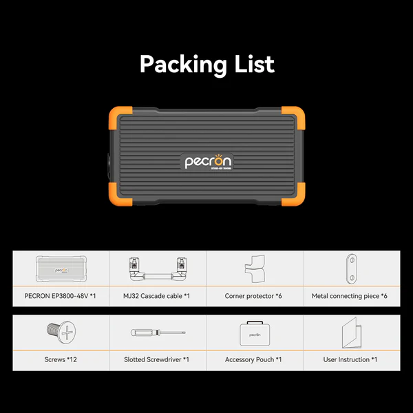 PECRON EP3800-48V Expansion Battery 3840Wh for E1500LFP/ E3600LFP/ E1000LFP/ E2400LFP/ F3000LFP - Pre-Order