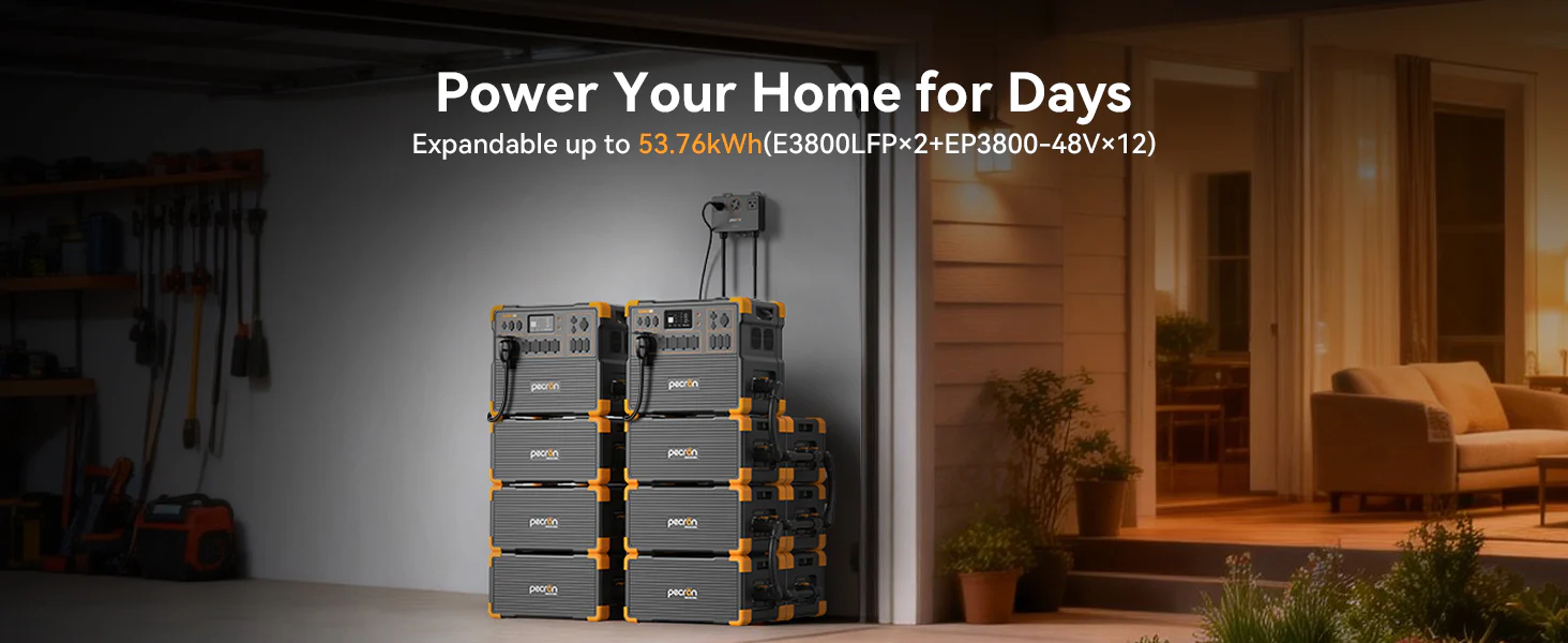 PECRON EP3800-48V Expansion Battery 3840Wh for E1500LFP/ E3600LFP/ E1000LFP/ E2400LFP/ F3000LFP - Pre-Order