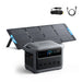 Anker SOLIX C1000 Gen2 1,024Wh | 2,000W Solar Generator + Choose Your Custom Package solar panel and charging cable on a white background