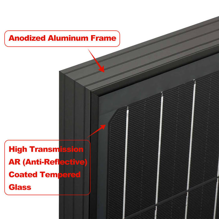 Rich Solar MEGA 100 ONYX 100W 12V Monocrystalline Solar Panel