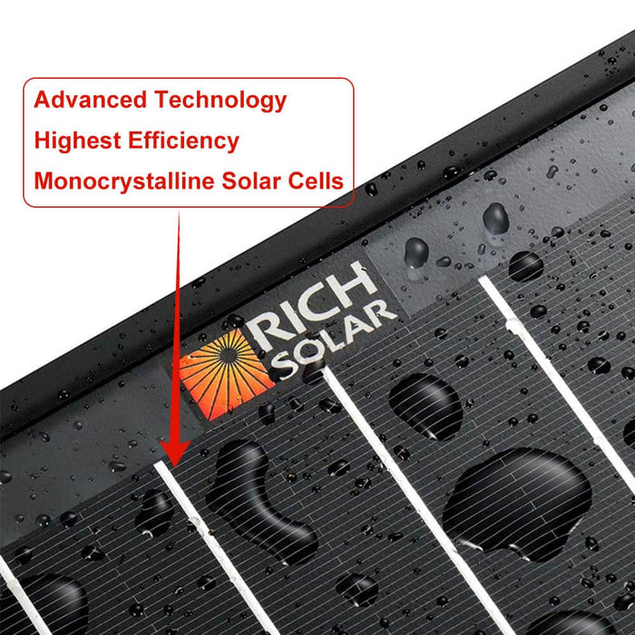 Rich Solar MEGA 100 ONYX 100W 12V Monocrystalline Solar Panel