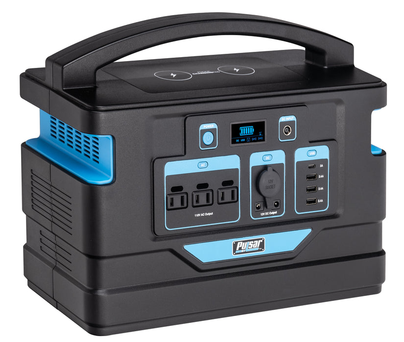 Pulsar 1000 Watt Lithium-Ion Portable Power Station with LCD Display and Wireless Charging Pads