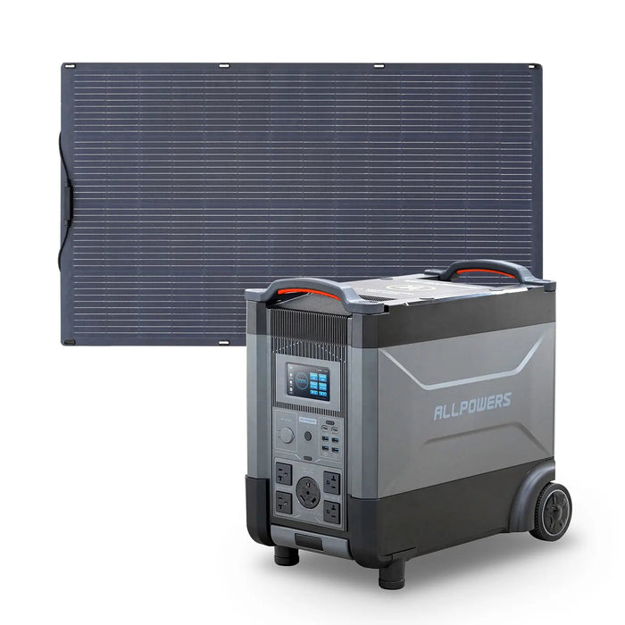 ALLPOWERS Solar Generator Kit 3600W (R4000 + SF200 200W Flexible Solar Panel)