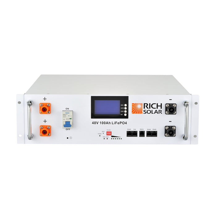 Rich Solar ALPHA 5 | 48V 100Ah LiFePO4 Lithium Server Rack Battery | 5kWh Energy + Choose Your Custom Package