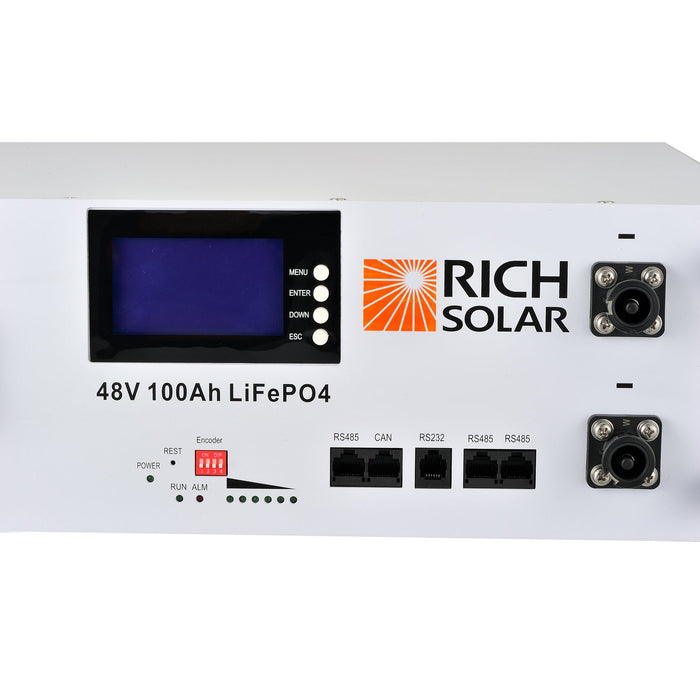 Rich Solar ALPHA 5 | 48V 100Ah LiFePO4 Lithium Server Rack Battery | 5kWh Energy + Choose Your Custom Package