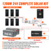 Rich Solar 1200 Watt Solar Kit – High-Performance Off-Grid Solar Energy System for Homes, RVs, Cabins on a white background showing diagram and key features www.mygeneratorplus.com