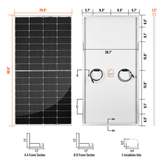 Rich Solar 2500W 48VDC-240VAC Complete Solar Kit