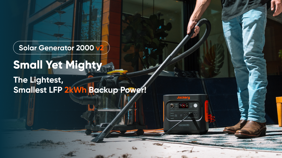 Jackery Explorer 2000v2 + 2 xSolarSaga 100W Solar Panel Solar Generator