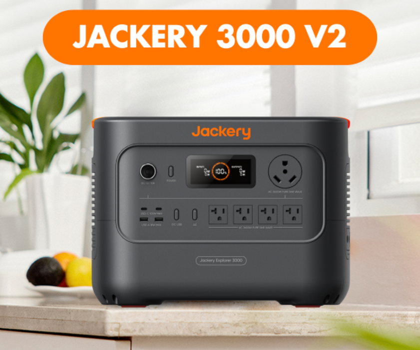 Jackery Explorer 3000 V2 With 2x 200W Solar Saga Solar Panels - Solar Generator