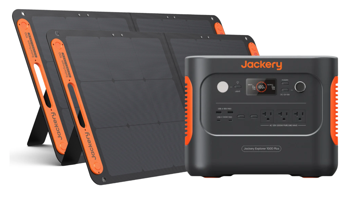 Jackery 1000 Plus + 2x SolarSaga 100 Panel 1264Wh 2000W Solar Generator