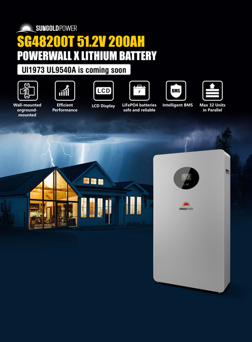 Sungold Power Powerwall X LITHIUM BATTERY 51.2V 200AH SG48200T